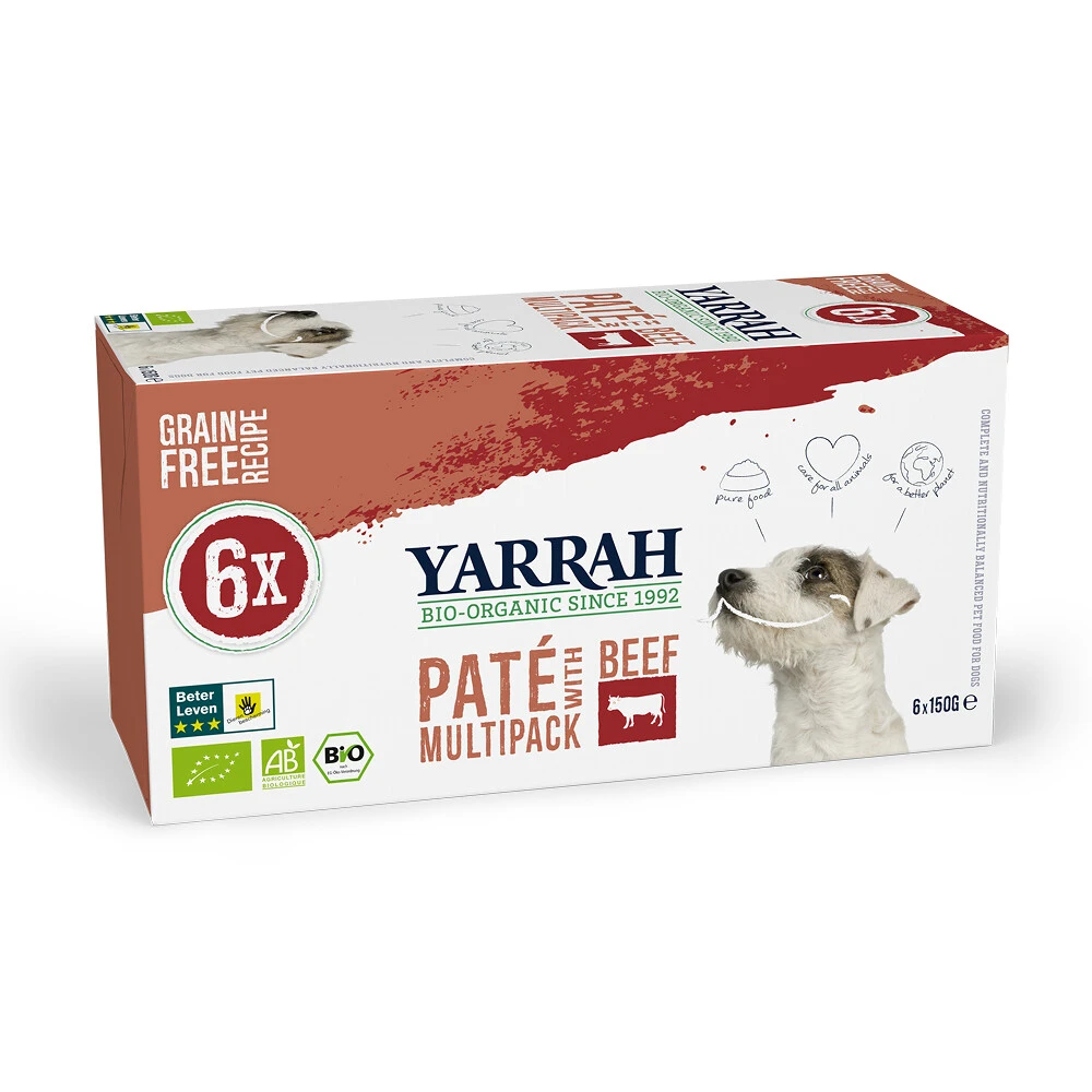 4x Yarrah Bio Hondenvoer Multipack Paté Graanvrij Rund - Kip 3 4x Yarrah Bio Hondenvoer Multipack Paté Graanvrij Rund - Kip