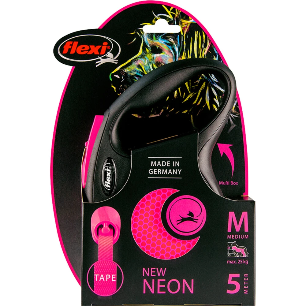 Flexi Rollijn New Neon Tape Roze 3 Flexi Rollijn New Neon Tape Roze