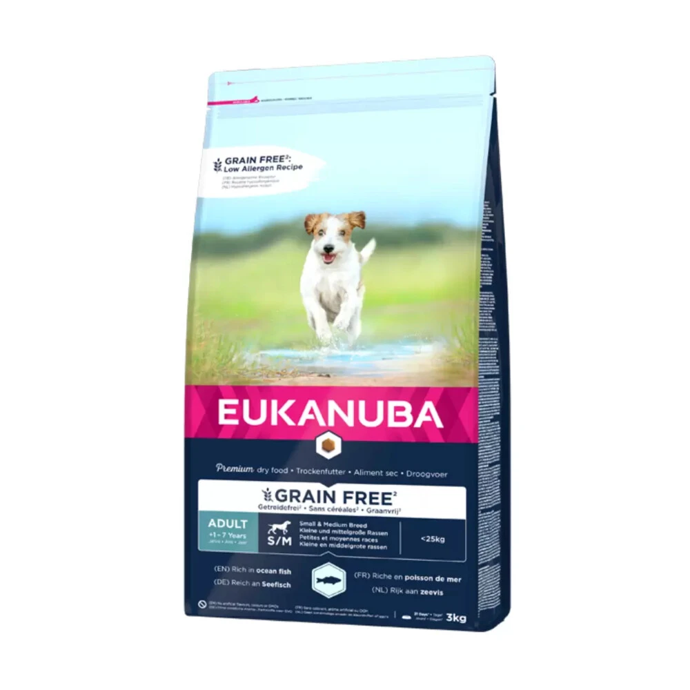 Eukanuba Dog Adult Small - Medium Graanvrij Vis 3 Eukanuba Dog Adult Small - Medium Graanvrij Vis
