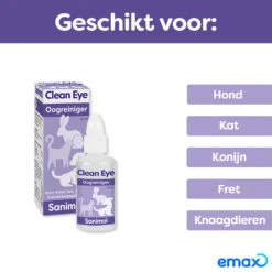 Sanimal Clean Eye Oogreiniger 8 Sanimal Clean Eye Oogreiniger -Honden Benodigdheden 700376 3