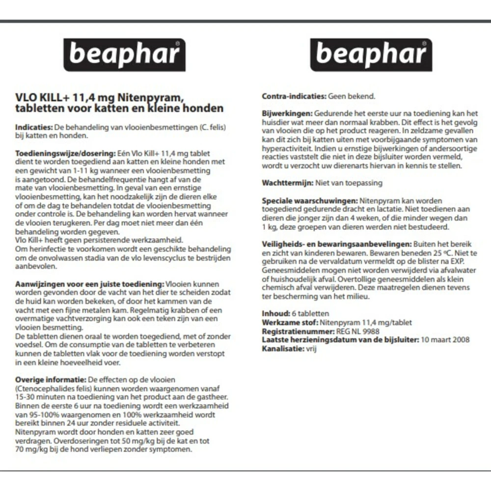 Beaphar Vlo Kill Anti Vlooien Tabletten Hond 1 -11 Kg 4 Beaphar Vlo Kill Anti Vlooien Tabletten Hond 1 -11 Kg - Afbeelding 2