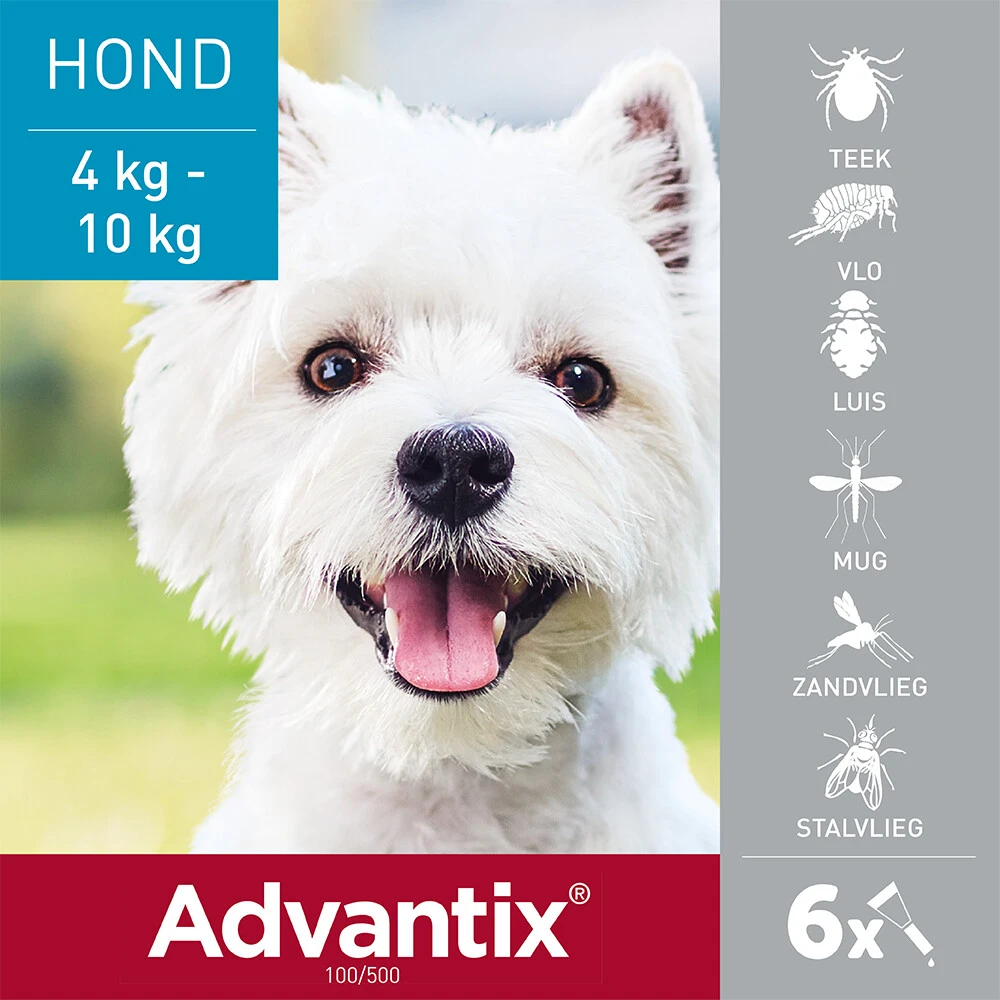 Advantix Spot On 100 Anti Vlooien En Teken Druppels Hond 4 - 10 Kg 3 Advantix Spot On 100 Anti Vlooien En Teken Druppels Hond 4 - 10 Kg - Afbeelding 2