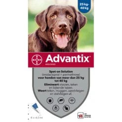 Advantix Spot On 400 Anti Vlooien En Teken Druppels Hond 25 - 40 Kg