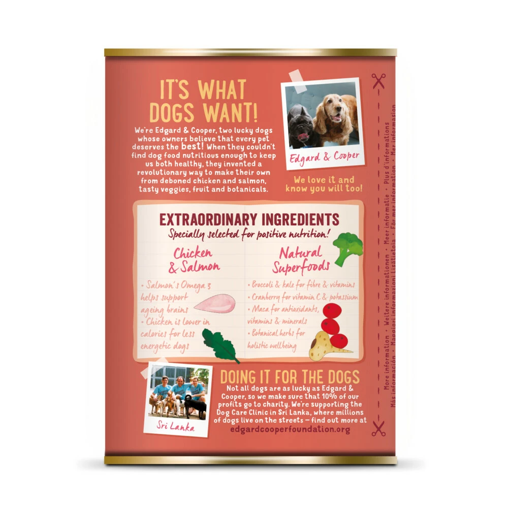 6x Edgard & Cooper Blik Vers Vlees Senior Hondenvoer Kip - Zalm 4 6x Edgard & Cooper Blik Vers Vlees Senior Hondenvoer Kip - Zalm - Afbeelding 2
