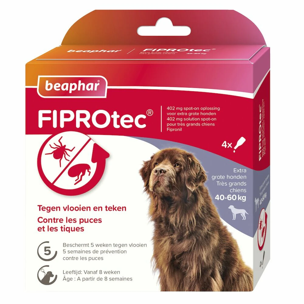 Beaphar Fiprotec Anti Vlooien En Teken Druppels Hond 40 - 60 Kg 3 Beaphar Fiprotec Anti Vlooien En Teken Druppels Hond 40 - 60 Kg